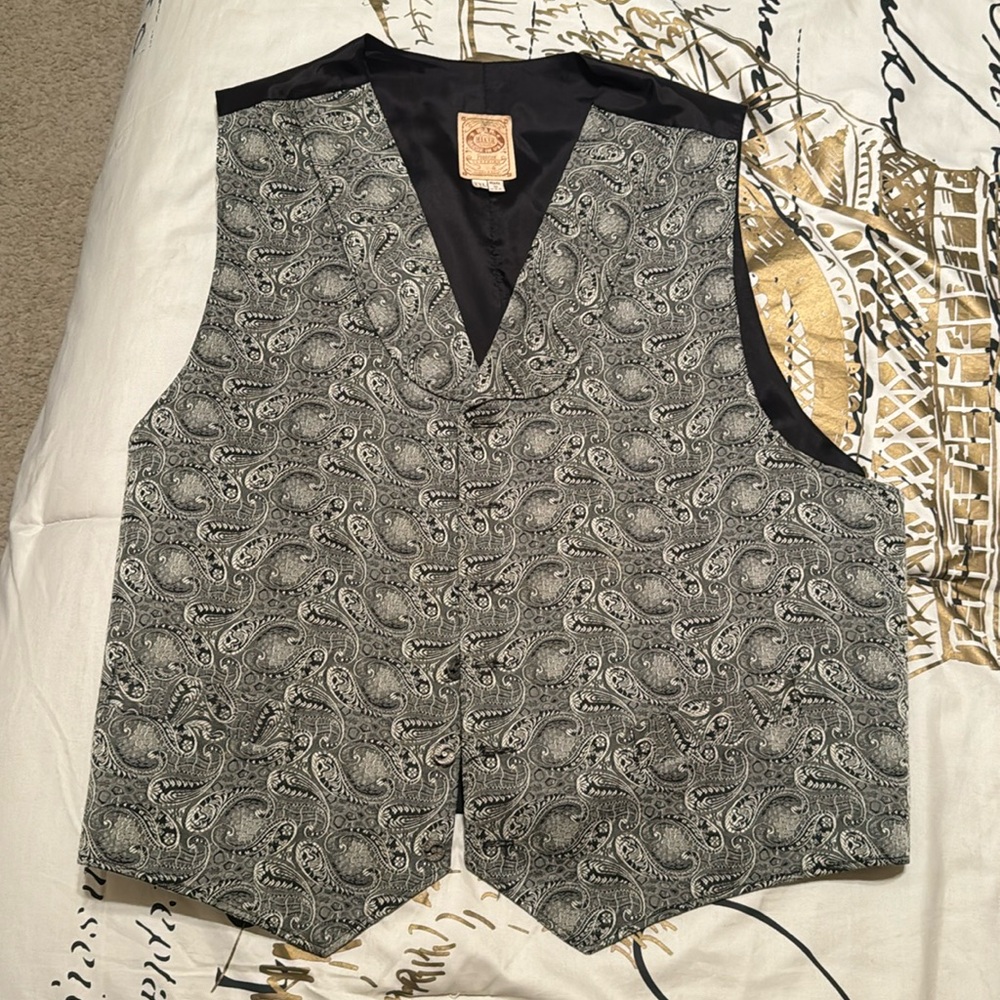Country style waist coat vest XXL paisley